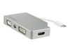 StarTech.com USB C Multiport Video Adapter with HDMI, VGA, Mini DisplayPort or DVI, USB Type C Monitor Adapter to HDMI 1.4 or mDP 1.2 (4K), VGA or DVI (1080p), Silver Aluminum Adapter - 4-in-1 USB-C Converter (CDPVGDVHDMDP) - video interface converter - 1_thumb_1