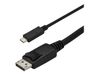 StarTech.com 9.8ft/3m USB C to DisplayPort 1.2 Cable 4K 60Hz - USB Type-C to DP Video Adapter Monitor Cable HBR2 - TB3 Compatible - Black - external video adapter - STM32F072CBU6 - black_thumb_2
