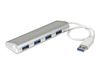 StarTech.com 4 Port kompakter USB 3.0 Hub mit eingebautem Kabel - Aluminium USB Hub - Silber - Hub - 4 Anschlüsse_thumb_5