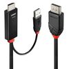 Lindy 41499 Videokabel-Adapter 2 m HDMI + USB Type-A DisplayPort Schwarz_thumb_1