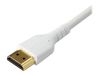 StarTech.com RHDMM2MPW HDMI Kabel (4K 60Hz, 2m, High Speed, HDMI 2.0, TPE- Kabel, mit Ethernet, robust, Aramidfaser) weiß - HDMI mit Ethernetkabel - 2 m_thumb_2