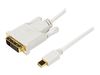 StarTech.com 3 ft Mini DisplayPort to DVI Adapter Cable - Mini DP to DVI Video Converter - MDP to DVI Cable for Mac / PC 1920x1200 - White (MDP2DVIMM3W) - DisplayPort cable - 91.44 cm_thumb_1