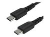 StarTech.com 2m USB C Charging Cable - Durable Fast Charge & Sync USB 3.1 Type C to C Charger Cord - TPE Jacket Aramid Fiber M/M 60W Black - USB Typ-C-Kabel - 2 m_thumb_2