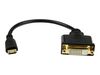 StarTech.com 8in Mini HDMI to DVI-D Adapter M/F - 8 inch Mini HDMI to DVI Cable - Connect a Mini HDMI tablet or laptop to a DVI-D display (HDCDVIMF8IN) - Videoanschluß - HDMI / DVI - 20.32 cm_thumb_1