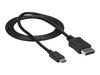 StarTech.com 3ft/1m USB C to DisplayPort 1.2 Cable 4K 60Hz - USB Type-C to DP Video Adapter Monitor Cable HBR2 - TB3 Compatible - Black - external video adapter - STM32F072CBU6 - black_thumb_1