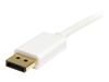 StarTech.com 2m 6 ft White Mini DisplayPort to DisplayPort 1.2 Adapter Cable M/M - DisplayPort 4k with HBR2 support - Mini DP to DP Cable (MDP2DPMM2MW) - DisplayPort cable - 2 m_thumb_3