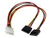 StarTech.com 12in LP4 to 2x SATA Power Y Cable Adapter - Molex to to Dual SATA Power Adapter Splitter - power adapter_thumb_2
