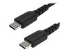 StarTech.com 1m USB C Charging Cable - Durable Fast Charge & Sync USB 3.1 Type C to C Charger Cord - TPE Jacket Aramid Fiber M/M 60W Black - USB-C cable - 1 m_thumb_1