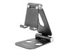StarTech.com Phone and Tablet Stand, Foldable Universal Mobile Device Holder for Smartphones & Tablets, Adjustable Multi-Angle Viewing Ergonomic Cell Phone Stand for Desk, Portable, Black - Foldable Phone Holder (USPTLSTNDB) - desktop stand for cellular p_thumb_1