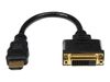 StarTech.com HDMI auf DVI Adapter 20cm -  DVI-D (25 pin) (Buchse) zu HDMI (19 pin) (Stecker) - Monitor Dongle Adapterkabel - Videoanschluß - HDMI / DVI - 20.32 cm_thumb_1