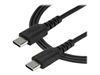 StarTech.com 2m USB C Charging Cable - Durable Fast Charge & Sync USB 3.1 Type C to C Charger Cord - TPE Jacket Aramid Fiber M/M 60W Black - USB Typ-C-Kabel - 2 m_thumb_1