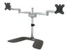 StarTech.com Dual Monitor Stand, Ergonomic Desktop Monitor Stand for up to 32" VESA Displays, Free-Standing Articulating Universal Computer Monitor Mount, Adjustable Height, Silver - Easy & Quick Assembly stand - for 2 monitors - black, silver_thumb_1