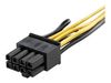 StarTech.com PCI Express 6 pin to 8 pin Power Adapter Cable - Power cable - 6 pin PCIe power (F) to 8 pin PCIe power (M) - 6.1 in - yellow - PCIEX68ADAP - power cable - 15.5 cm_thumb_4
