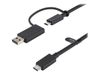 StarTech.com 3ft (1m) USB C Cable w/ USB-A Adapter Dongle, Hybrid 2-in-1 USB C Cable w/ USB-A | USB-C to USB-C (10Gbps/100W PD), USB-A to USB-C (5Gbps), USB-A Host to USB-C DisplayLink Dock - Ideal for Hybrid Dock (USBCCADP) - USB-C cable - 24 pin USB-C t_thumb_1