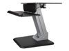 StarTech.com Height Adjustable Standing Desk Converter - Sit Stand Desk with One-finger Adjustment - Ergonomic Desk (ARMSTS) mounting kit - for LCD display / keyboard / mouse / notebook - black, silver_thumb_1