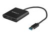 StarTech.com USB 3.0 to Dual HDMI Adapter, 1x 4K 30Hz & 1x 1080p, External Video & Graphics Card, USB Type-A to HDMI Dual Monitor Display Adapter Dongle, Supports Windows Only, Black - USB to Dual HDMI Adapter (USB32HD2) - adapter cable - HDMI / USB - TAA_thumb_1