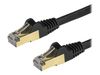 StarTech.com 1.5 m CAT6a Cable - 10Gb RJ45 Ethernet Cable - Snagless CAT6a STP Cord - Copper Wire - Black - patch cable - 1.5 m - black_thumb_1