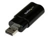 StarTech.com USB Sound Card - 3.5mm Audio Adapter - External Sound Card - Black - External Sound Card (ICUSBAUDIOB) - sound card_thumb_3