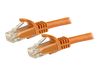 StarTech.com 5m CAT6 Ethernet Cable - Orange Snagless Gigabit CAT 6 Wire - 100W PoE RJ45 UTP 650MHz Category 6 Network Patch Cord UL/TIA (N6PATC5MOR) - patch cable - 5 m - orange_thumb_1