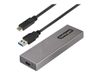 StarTech.com USB-C 10Gbps to M.2 NVMe or M.2 SATA SSD Enclosure, Tool-free M.2 PCIe/SATA NGFF SSD Enclosure, Portable Aluminum Case, USB Type-C & USB-A Host Cables, For 2230/2242/2260/2280 - Works w/ Thunderbolt 3 (M2-USB-C-NVME-SATA) - storage enclosure_thumb_1