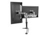 LogiLink Dual monitor desk mount Befestigungskit - einstellbarer Arm - für 2 Monitore - metallisch grau_thumb_1
