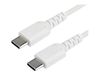 StarTech.com 1m USB C Charging Cable - Durable Fast Charge & Sync USB 3.1 Type C to C Charger Cord - TPE Jacket Aramid Fiber M/M 60W White - USB Typ-C-Kabel - 1 m_thumb_1