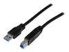 StarTech.com 2m 6 ft Certified SuperSpeed USB 3.0 A to B Cable Cord - USB 3 Cable - 1x USB 3.0 A (M), 1x USB 3.0 B (M) - 2 meter, Black (USB3CAB2M) - USB cable - 2 m_thumb_1