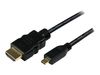 StarTech.com High-Speed-HDMI-Kabel mit Ethernet - HDMI a auf HDMI-Micro d 3m Adapterkabel (Stecker/Stecker) - HDMI mit Ethernetkabel - 3 m_thumb_1