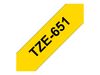 Brother laminated tape TZe-651 - Black on yellow_thumb_1
