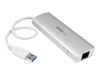 StarTech.com 3 Port mobiler USB 3.0 Hub plus Gigabit Ethernet - Aluminium USB Hub mit Gigabit Ethernet Adapter - Hub - 3 Anschlüsse_thumb_1