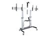 StarTech.com Dual TV Cart for 37-60in VESA TVs up to 110lb (50kg) each, Height Adjustable TV Mount, Mobile Display Cart w/ Webcam & Equipment Shelves, Lockable Casters, TV Cart on Wheels - Rolling TV Stand (STNDMTVDUO) cart - for 2 monitors / curved monit_thumb_8