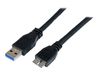 StarTech.com 1m 3 ft Certified SuperSpeed USB 3.0 A to Micro B Cable Cord - USB 3 Micro B Cable - 1x USB A (M), 1x USB Micro B (M) - Black (USB3CAUB1M) - USB cable - Micro-USB Type B to USB Type A - 1 m_thumb_1