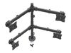 StarTech.com Desk Mount Quad Monitor Arm - 4 VESA Displays up to 27" - Ergonomic Height Adjustable Articulating Pole Mount - Clamp/Grommet (ARMQUAD) - desk mount (adjustable arm)_thumb_4