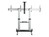 StarTech.com Dual TV Cart for 37-60in VESA TVs up to 110lb (50kg) each, Height Adjustable TV Mount, Mobile Display Cart w/ Webcam & Equipment Shelves, Lockable Casters, TV Cart on Wheels - Rolling TV Stand (STNDMTVDUO) cart - for 2 monitors / curved monit_thumb_6