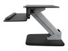 StarTech.com Height Adjustable Standing Desk Converter - Sit Stand Desk with One-finger Adjustment - Ergonomic Desk (ARMSTS) mounting kit - for LCD display / keyboard / mouse / notebook - black, silver_thumb_4
