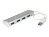 StarTech.com 4 Port kompakter USB 3.0 Hub mit eingebautem Kabel - Aluminium USB Hub - Silber - Hub - 4 Anschlüsse_thumb_1