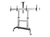 StarTech.com Dual TV Cart for 37-60in VESA TVs up to 110lb (50kg) each, Height Adjustable TV Mount, Mobile Display Cart w/ Webcam & Equipment Shelves, Lockable Casters, TV Cart on Wheels - Rolling TV Stand (STNDMTVDUO) cart - for 2 monitors / curved monit_thumb_1