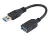 StarTech.com 15cm USB 3.0 Verlängerungskabel - USB 3 Typ A Kabel Verlängerung - Stecker/ Buchse - Schwarz - USB-Verlängerungskabel - USB Typ A bis USB Typ A - 15.2 cm_thumb_2