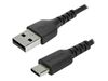 StarTech.com 2m USB A to USB C Charging Cable - Durable Fast Charge & Sync USB 2.0 to USB Type C Data Cord - Aramid Fiber M/M 60W Black - USB Typ-C-Kabel - 2 m_thumb_1