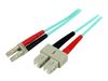 StarTech.com 2m Fiber Optic Cable - 10 Gb Aqua - Multimode Duplex 50/125 - LSZH - LC/SC - OM3 - LC to SC Fiber Patch Cable (A50FBLCSC2) - Patch-Kabel - 2 m - Aquamarin_thumb_1