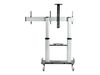 StarTech.com Dual TV Cart for 37-60in VESA TVs up to 110lb (50kg) each, Height Adjustable TV Mount, Mobile Display Cart w/ Webcam & Equipment Shelves, Lockable Casters, TV Cart on Wheels - Rolling TV Stand (STNDMTVDUO) cart - for 2 monitors / curved monit_thumb_14