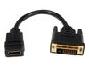 StarTech.com 8in HDMI to DVI-D Video Cable Adapter - HDMI Female to DVI Male - HDMI to DVI Dongle Adapter Cable (HDDVIFM8IN) - video adapter - HDMI / DVI - 20.32 cm_thumb_1