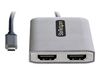 StarTech.com USB-C to Dual HDMI MST HUB, Dual HDMI 4K 60Hz, USB Type C Multi Monitor Adapter for Laptop w/ 1ft (30cm) cable, DP 1.4 Multi-Stream Transport Hub, USB Type C to 2x HDMI Ports - USB-C to HDMI Splitter (MST14CD122HD) - adapter - DisplayPort / H_thumb_9