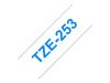 Brother laminated tape TZe-253 - Blue on white_thumb_1