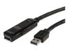 StarTech.com 32.8 ft Active USB 3.0 Extension Cable with AC Power Adapter - Shielded - Male to Female USB USB 3.1 Gen 1 Type A (5Gbps) Extender (USB3AAEXT10M) - USB extension cable - 10 m_thumb_1