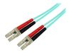 StarTech.com Aqua OM4 Duplex Multimode Fiber - 1m / 3 ft - 100 Gb - 50/125 - OM4 Fiber - LC to LC Fiber Patch Cable (450FBLCLC1) - network cable - 1 m - aqua_thumb_2