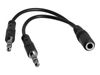 StarTech.com 3.5mm 4 Position to 2x 3 Position 3.5mm Headset Splitter Adapter - F/M - 3.5mm headset Adapter Cable (MUYHSFMM) - headset splitter_thumb_1