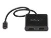 StarTech.com 2-Port Multi Monitor Adapter - USB-C to HDMI Video Splitter - USB Type-C to DP MST Hub - Thunderbolt 3 Compatible - Windows - external video adapter - black_thumb_1