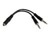 StarTech.com 3.5mm 4 Position to 2x 3 Position 3.5mm Headset Splitter Adapter - F/M - 3.5mm headset Adapter Cable (MUYHSFMM) - headset splitter_thumb_3