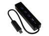 StarTech.com 4 Port USB 3.0 SuperSpeed Hub - Schwarz - Portabler externer USB Hub mit eingebautem Kabel - Hub - 4 Anschlüsse_thumb_4